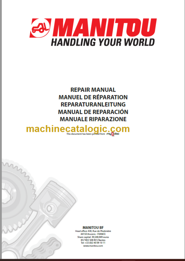 Manitou MT 1335 ST3B Perkins 854 Engine Repair Manual