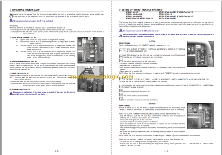 Manitou MT 1240 L OPERATOR'S MANUAL
