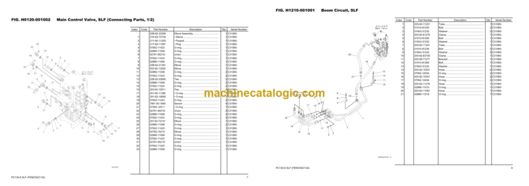 Komatsu PC130-8 Super Long Front 12m Parts Book