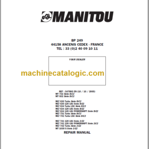 Manitou MT 1030 S Série 2-E2 Repair Manual