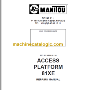 Manitou 81XE Repair Manual