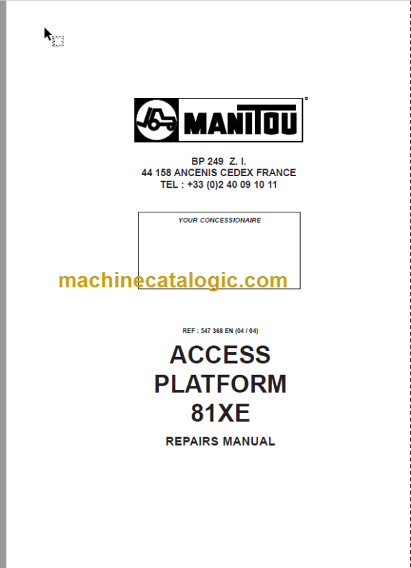 Manitou 81XE Repair Manual