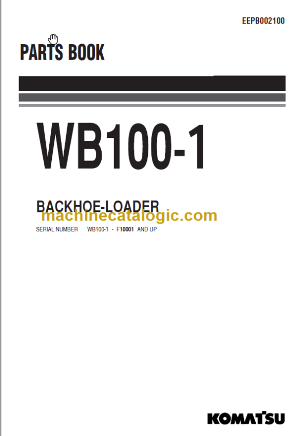 Komatsu WB100-1 Wheel Loader Parts Book