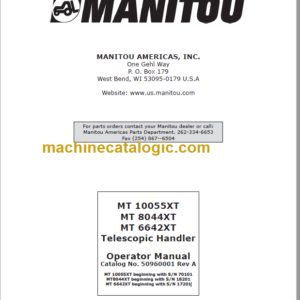 Manitou MT 8044XT Operator Manual