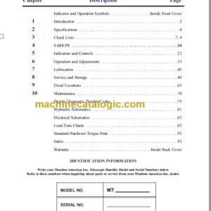 Manitou MT 8044XT Operator Manual