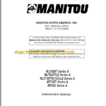 Manitou MT 732T Series A OPERATOR'S MANUAL