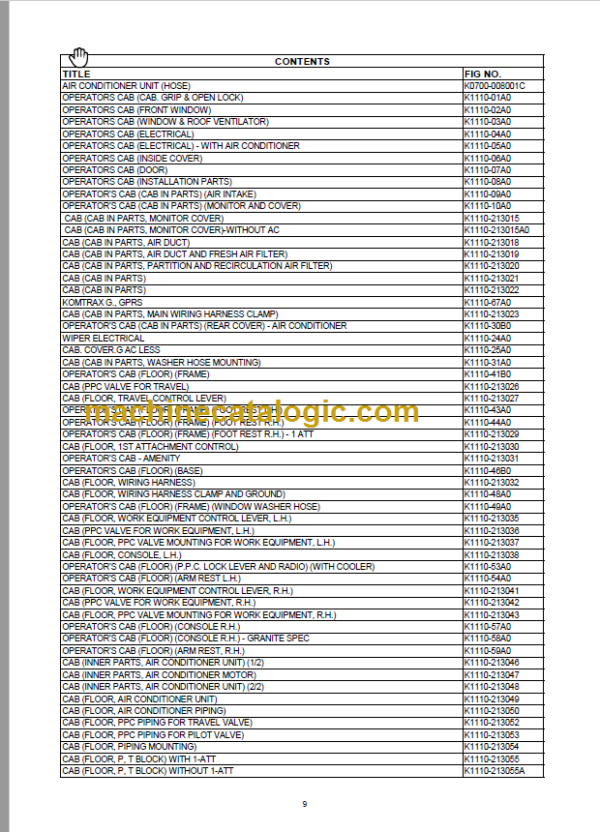 Komatsu PC360LC-8M0 SAA6D114E-3F Parts Book