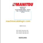 Manitou MT-X 1235 S Turbo Série 3-E3 Operator's Manual
