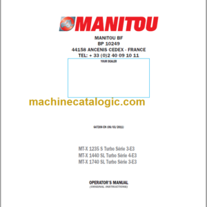 Manitou MT-X 1440 SL Turbo Série 4-E3 Operator's Manual