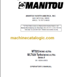 Manitou MT 523 OPERATOR'S MANUAL