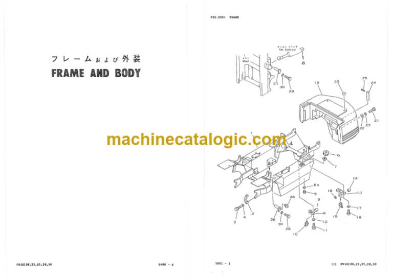 Komatsu FD20H FD25H FD30H-11 Parts Catalog
