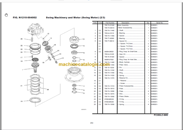 Komatsu PC360LC-8M0 SAA6D114E-3F Parts Book