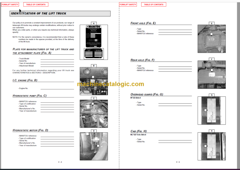 Manitou MT 523 OPERATOR'S MANUAL