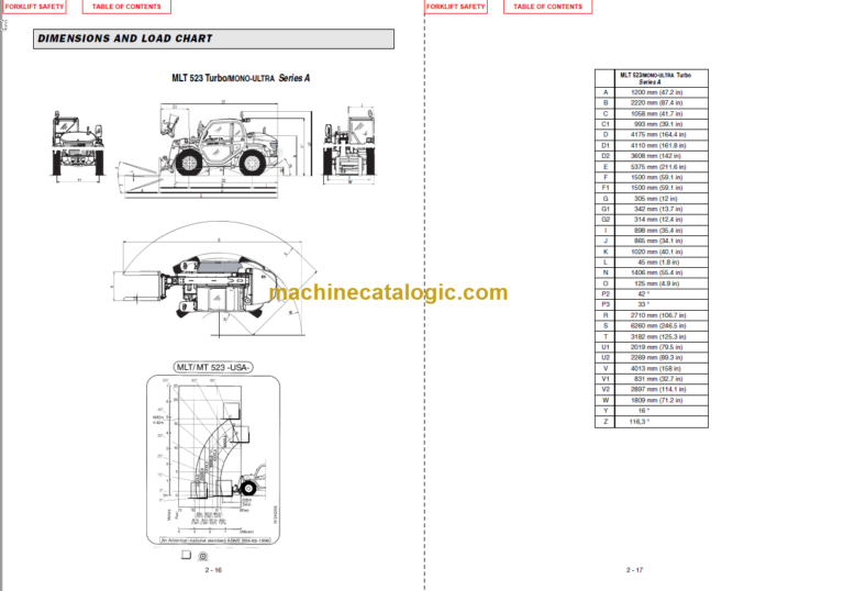 Manitou MT 523 OPERATOR'S MANUAL