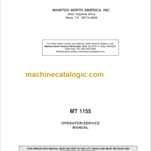 Manitou MT 1155 OPERATOR Service Manual