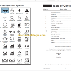 Manitou MT 1155 OPERATOR Service Manual