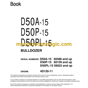 Komatsu D50A-15 D50P-15 D50PL-15 Bulldozer Parts Catalog