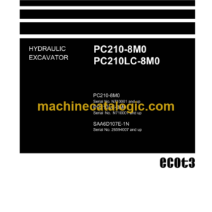 Komatsu PC210-8M0 PC210LC-8M0 Hydraulic Excavator Parts Book