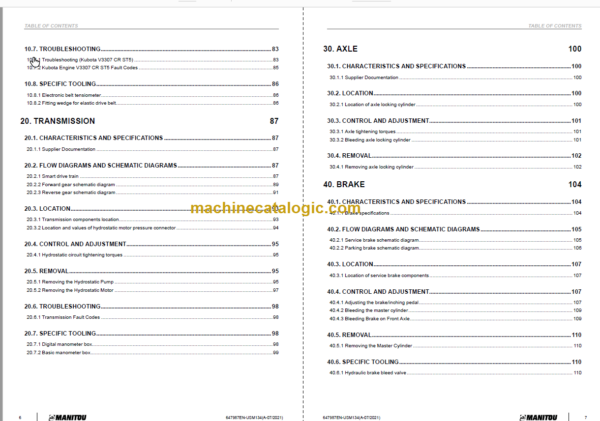 Manitou MT 1135 EASY 75D ST5 S1 Repair Manual