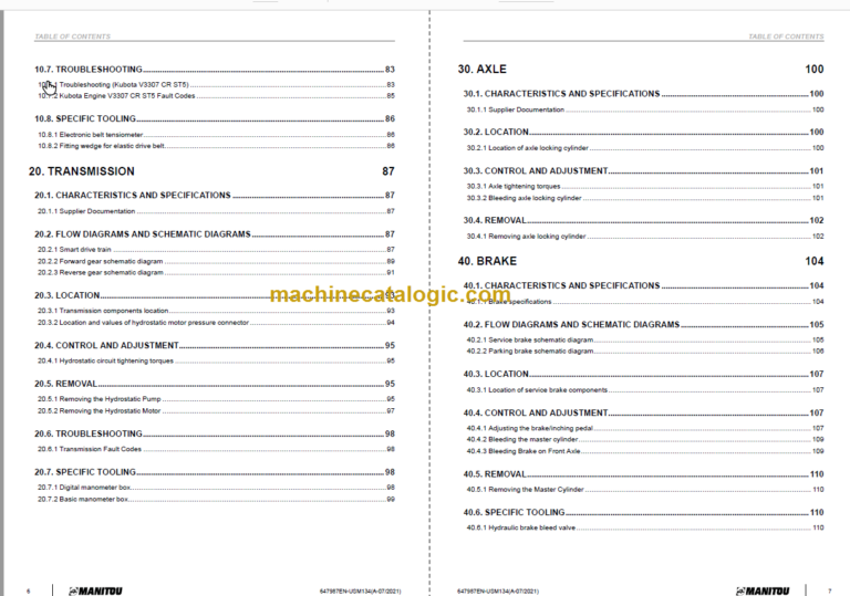 Manitou MT 1135 EASY 75D ST5 S1 Repair Manual