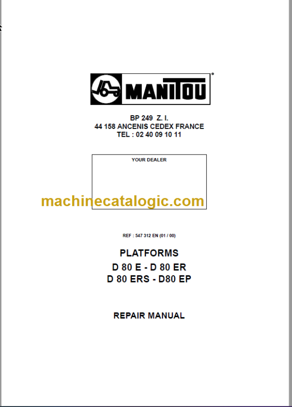 Manitou D 80 PLATFORMS Repair Manual