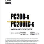 Komatsu PC200-6 PC200LC-6 Hydraulic Excavator Parts Book