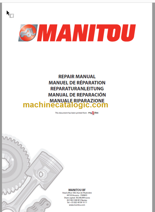 Manitou MT 1440 A Repair Manual
