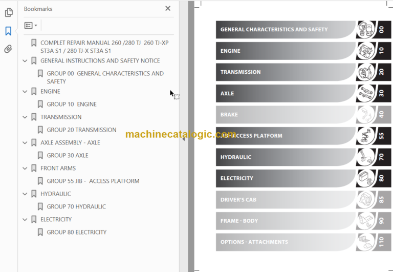 Manitou 260 TJ Repair Manual