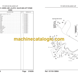 Komatsu PC100F-6Z SN J40001-UP Parts Book