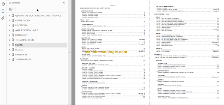 Manitou MT 1235 Genuine Parts Catalogue
