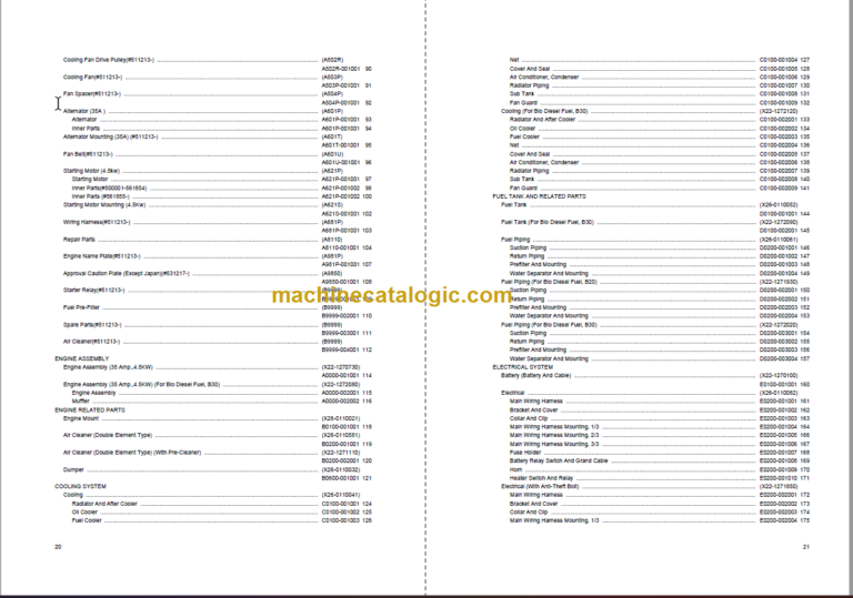 Komatsu PC70-8 Hydraulic Excavator Parts Book
