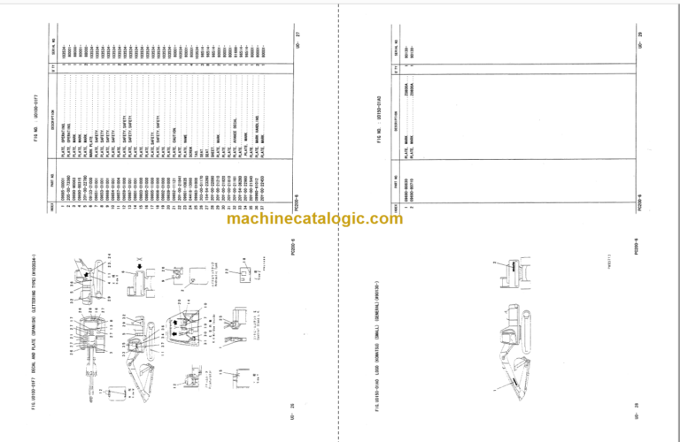 Komatsu PC200-6 PC200LC-6 Hydraulic Excavator Parts Book