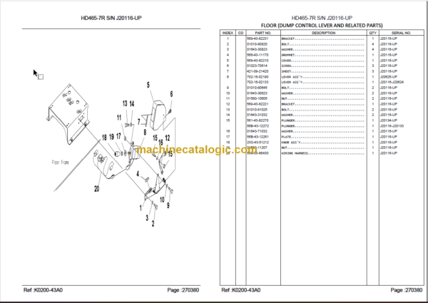 Komatsu HD465-7R Dump Truck Parts Book