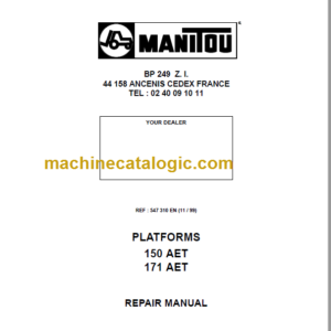 Manitou 150 AET PLATFORMS REPAIR MANUAL