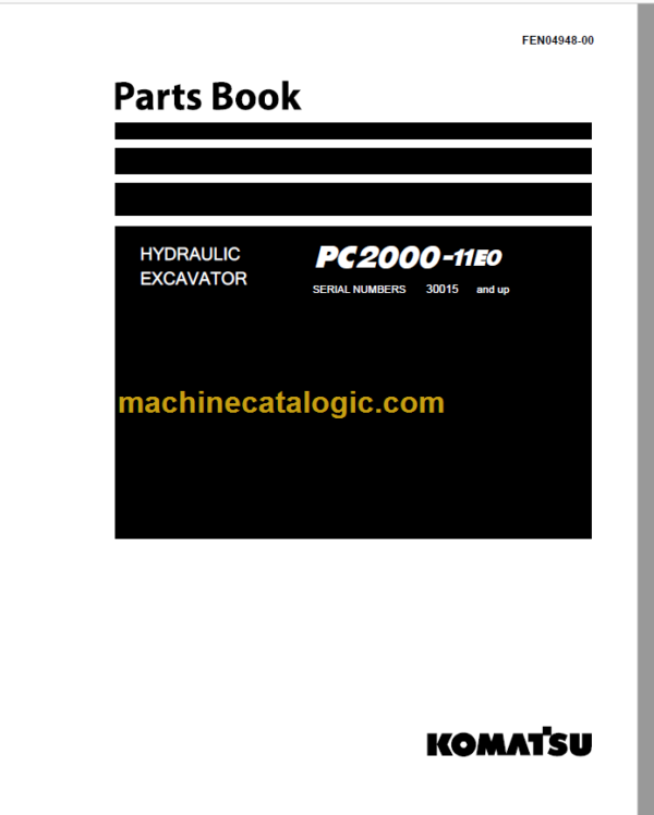 Komatsu PC2000-11E0 Hydraulic Excavator Parts Book