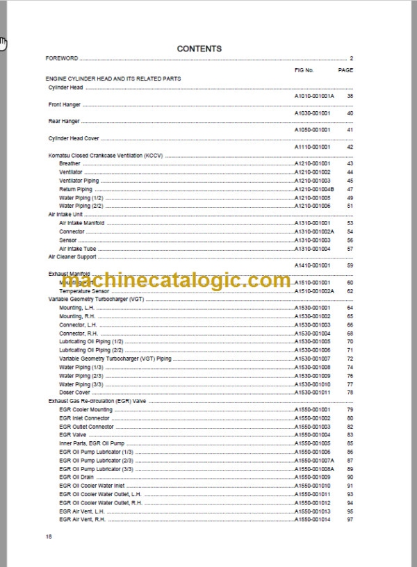 Komatsu PC2000-11E0 Hydraulic Excavator Parts Book