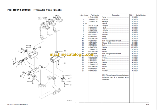 Komatsu PC2000-11E0 Hydraulic Excavator Parts Book