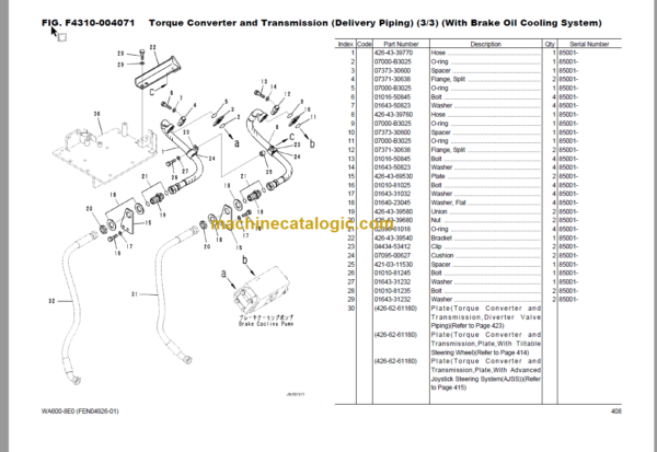 Komatsu WA600-8E0 SAA6D170E-7 Parts Book