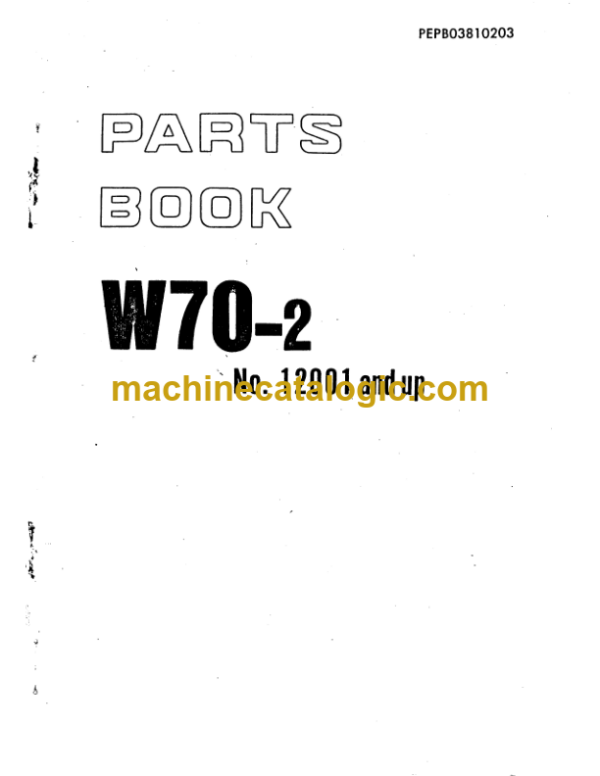 Komatsu W70-2 Parts Book