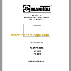 Manitou 171 AET PLATFORMS REPAIR MANUAL