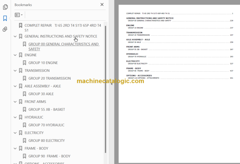 Manitou TJ T4 S1 REPAIR MANUAL