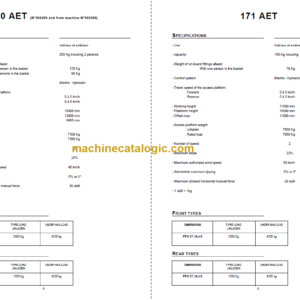 Manitou 171 AET PLATFORMS REPAIR MANUAL