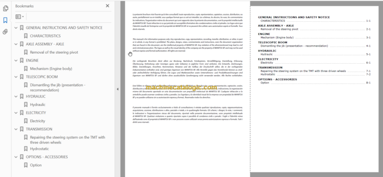 Manitou TMT 325 REPAIR MANUAL