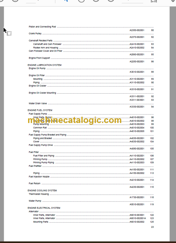 Komatsu WA480-8 Wheel Loader Parts Book