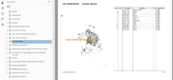 Komatsu WA320-5 Wheel Loader Parts Book