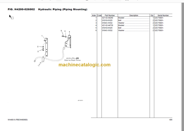 Komatsu WA480-8 Wheel Loader Parts Book