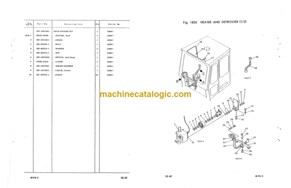 Komatsu W70-2 Parts Book