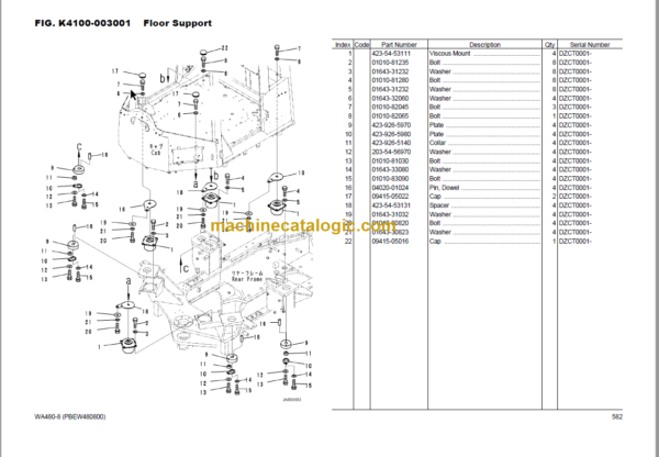 Komatsu WA480-8 Wheel Loader Parts Book