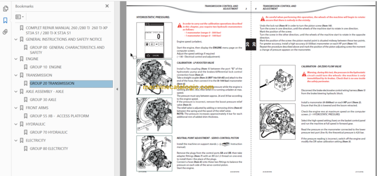 Manitou 260 TJ Repair Manual