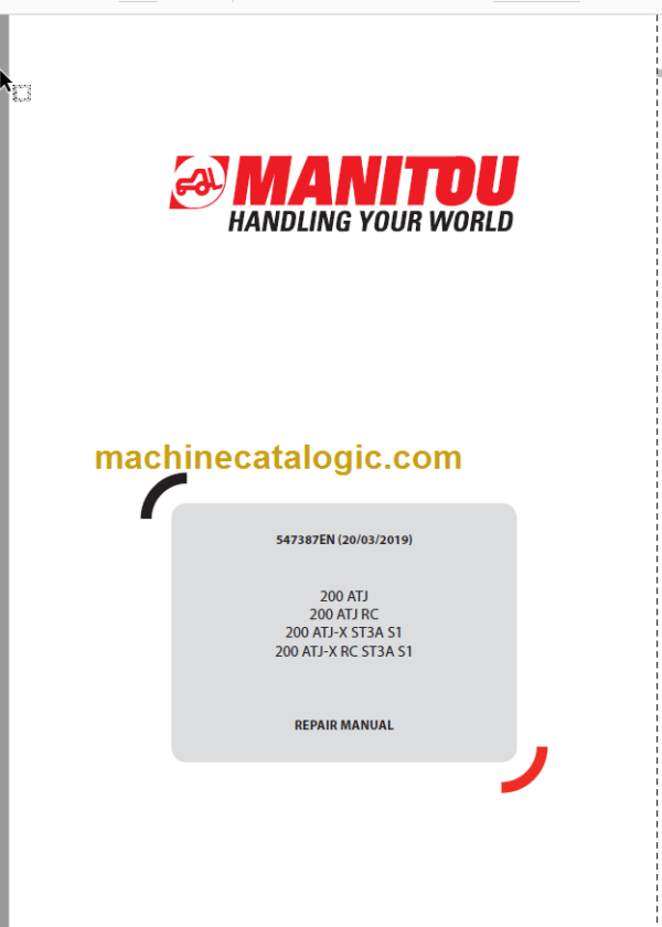 Manitou 200 ATJ ST3A S1 REPAIR MANUAL